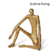 Ronis Man Sitting Sculpture Antique Gold 20x13x23cm