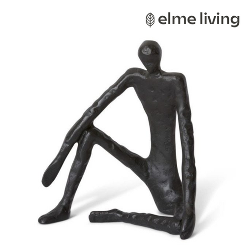 Ronis Man Sitting Sculpture Black 20x13x23cm