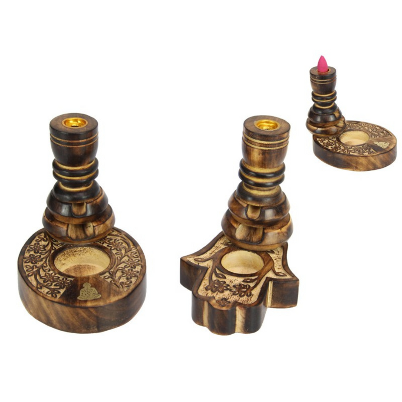 Ronis Mango Wood Backflow Cone Burners 13cm Assorted
