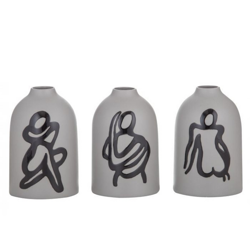Mano vase 10x10x16cm grey assorted small modern decorative vase for single stems and minimalist home décor styling