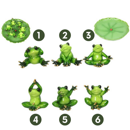 Ronis Marble Look Frogs in Lilypad 6cm 6 Asstd