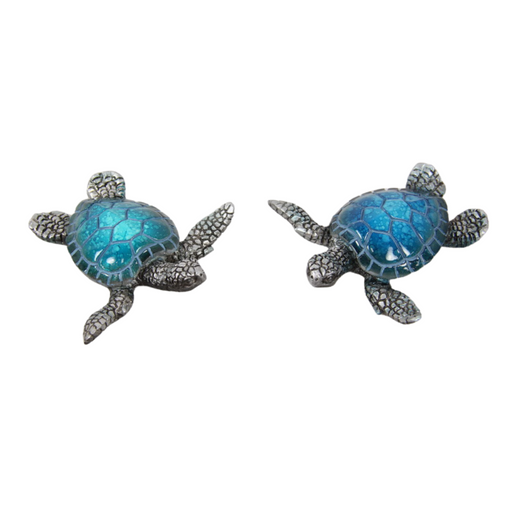 Ronis Marble Blue Turtle with Silver Body 8cm Assorted