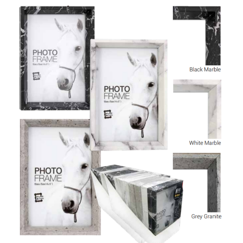 Ronis Marble/Granite Look Photo Frame 10x15cm Assorted