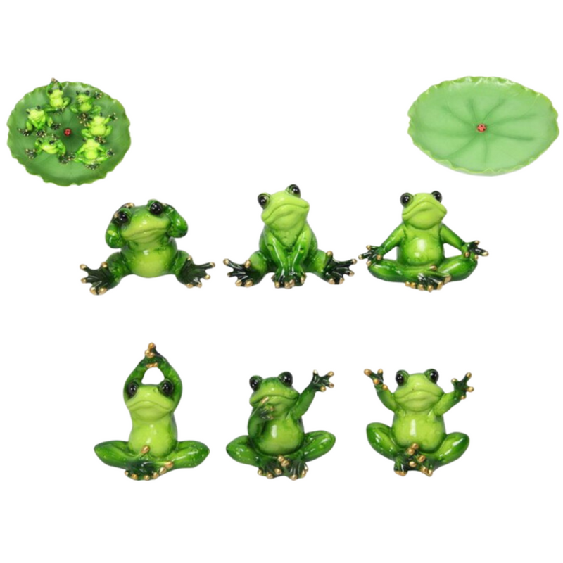 Ronis Marble Look Frogs in Lily Pad 6cm Assorted