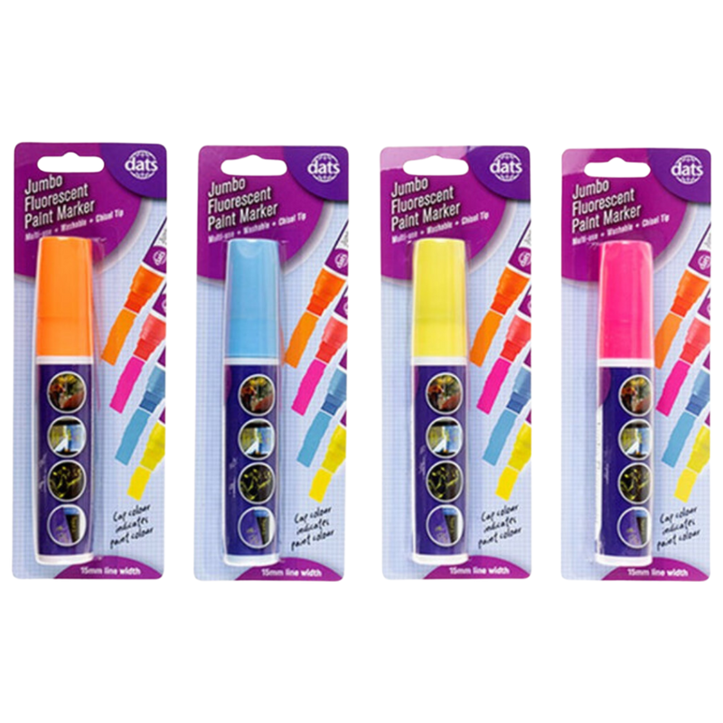 Jumbo multi use fluorescent paint marker assorted colour for bold signage crafts and DIY projects