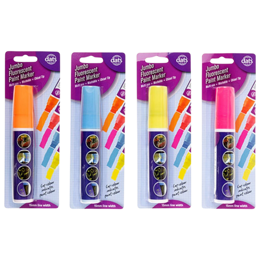 Jumbo multi use fluorescent paint marker assorted colour for bold signage crafts and DIY projects