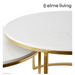 Ronis Marley Coffee Table Set 2 White/Gold 70x70x42cm/60x60x38cm