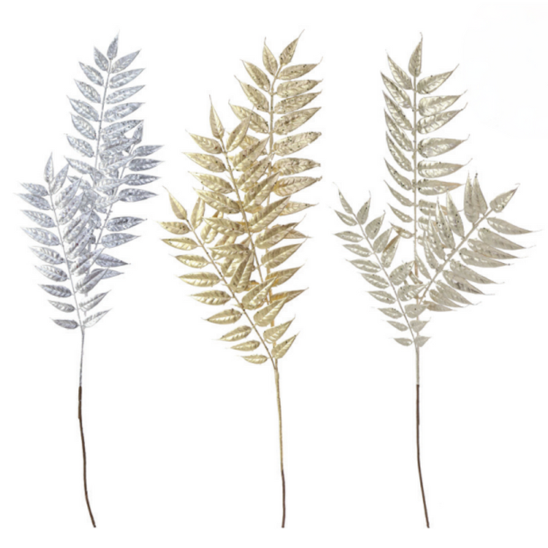 Ronis Matte Metallic Fern Leaf 90cm 3 Asstd