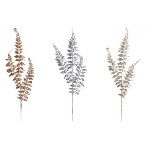 Ronis Matte Metallic Fern Branch 65cm Assorted