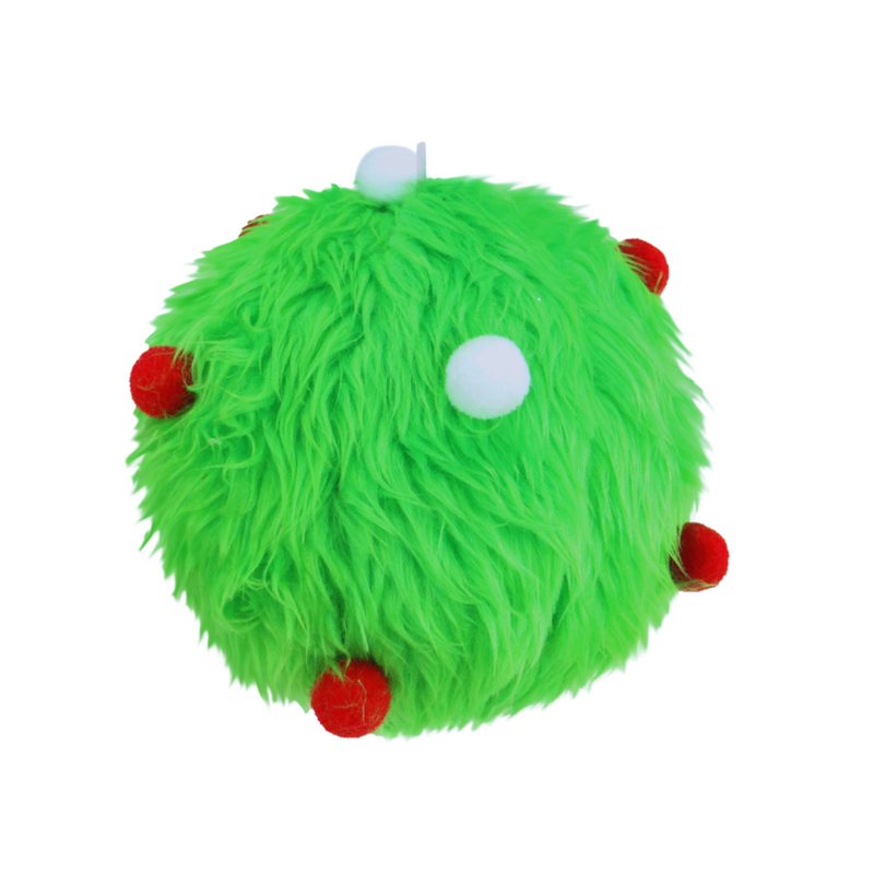 Mean Green Fur Bauble 15cm – Fluffy bright green Grinch-style Christmas ornament for tree decorating