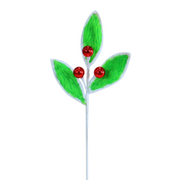 Mean Green Furry Leaf Pick – Fluffy green faux fur Christmas stem for Grinch-inspired trees, wreaths, and festive styling