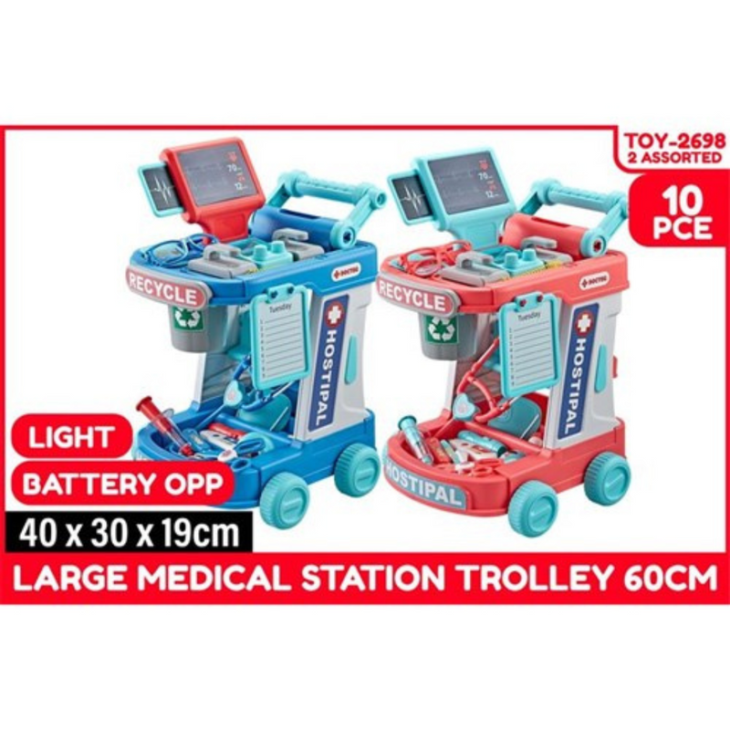 Ronis Medical Trolley Battery Operated Light Up Large 60cm 10pce 2 Asstd