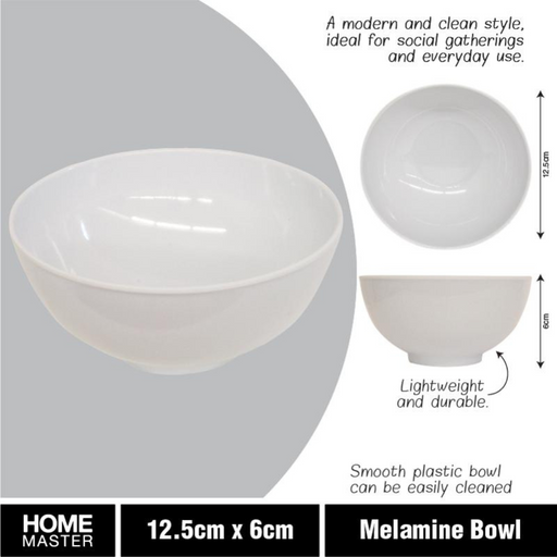 Ronis Melamine Bowl Round 12.5cmD x 6.5cm White