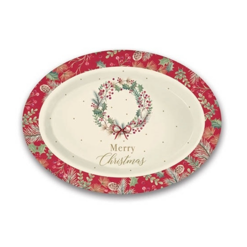 Ronis Melamine Oval Tray Trad Foliage 35x26cm