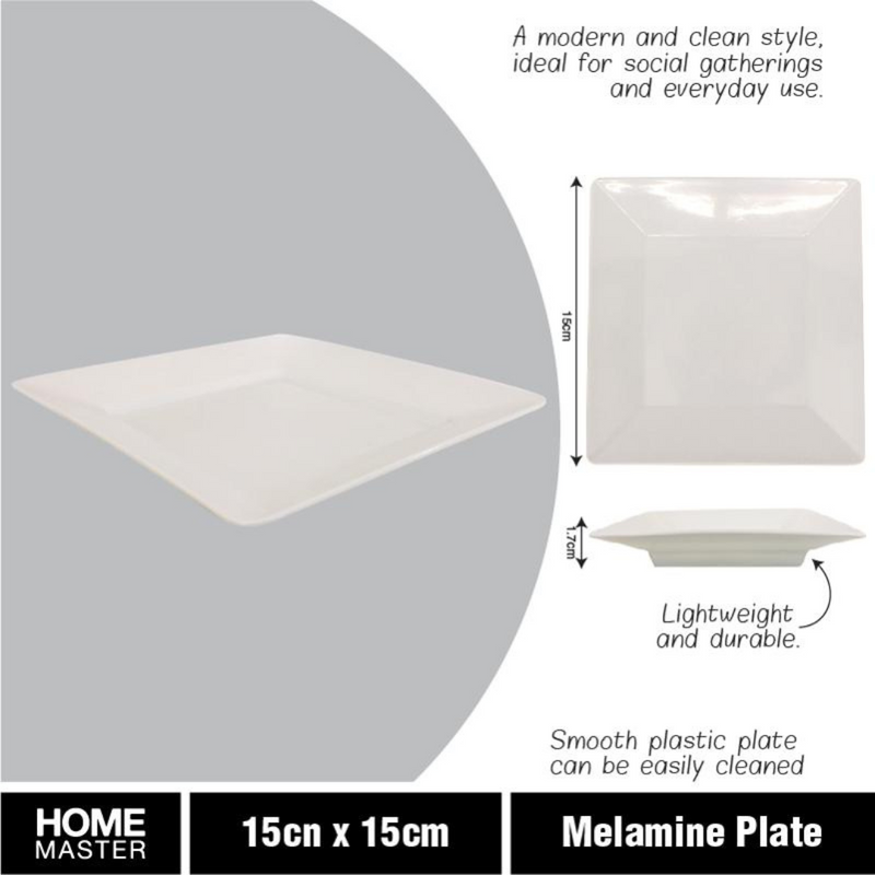 Ronis Melamine Plate Square 15x1.7cm White