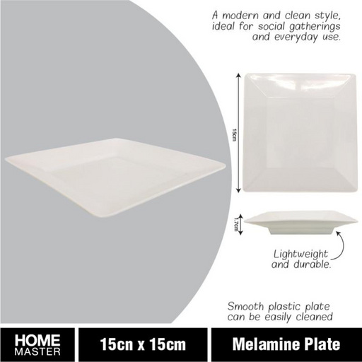 Ronis Melamine Plate Square 15x1.7cm White
