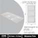 Ronis Melamine Platter Tray with 3 Section Divider Rectangular 33.5x15.5x2.5cm White