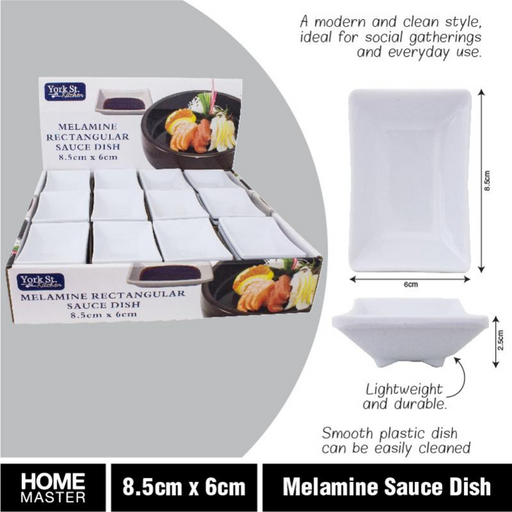 Ronis Melamine Sauce Dish Rectangular 8.5x6x2.5cm White