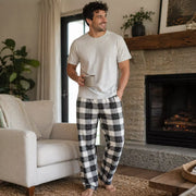 Men’s basic flannel straight pants in assorted Series 1 designs, offering soft, comfortable warmth for sleep and everyday lounging. – thumbnail