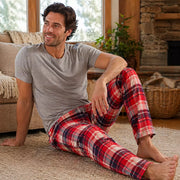 Men’s basic flannel straight pants in assorted Series 1 designs, offering soft, comfortable warmth for sleep and everyday lounging. – thumbnail