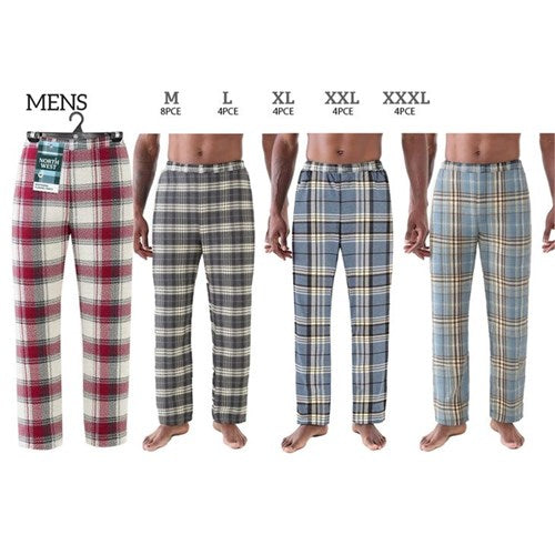Men’s basic flannel straight pants in assorted Series 2 designs, offering soft, comfortable warmth for sleep and everyday lounging.