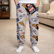 Men’s Snuggy Sherpa pants in assorted Style 2 designs, featuring ultra-soft fleece for warm, cosy comfort during colder days and nights. – thumbnail
