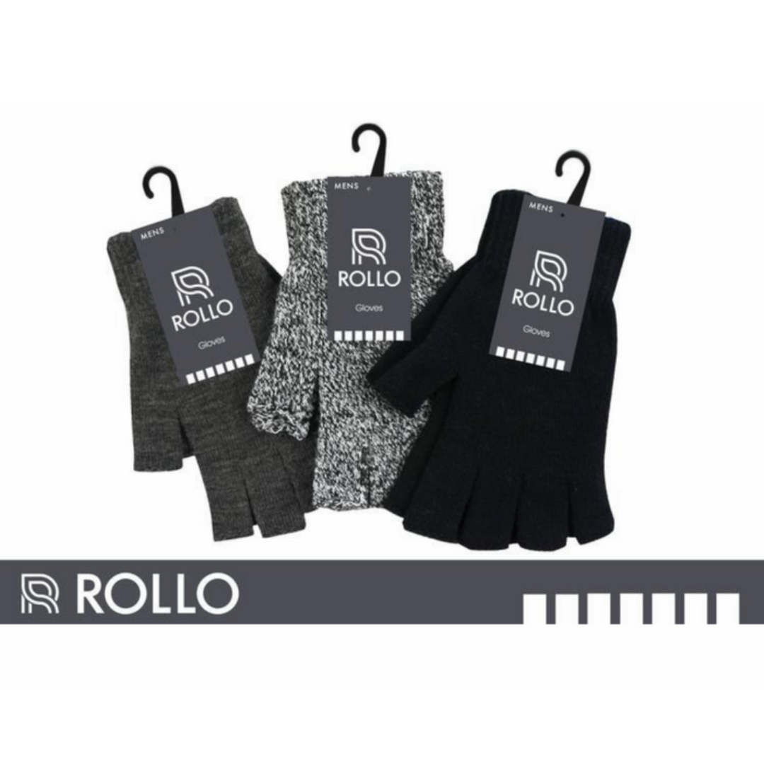 Mens Fingerless Knit Gloves