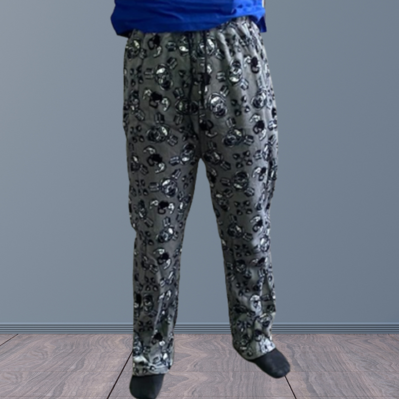 Men’s PJ lounge pants in assorted Series 1 designs, available in sizes M to 3XL, offering soft, relaxed comfort for lounging and sleep.