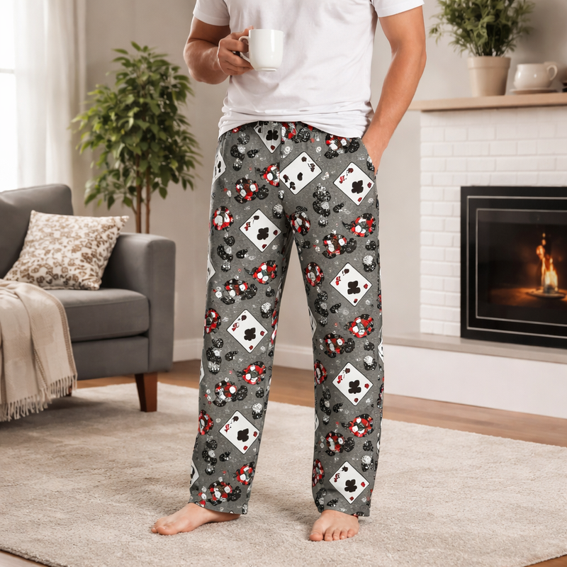 Men’s PJ lounge pants in assorted Series 1 designs, available in sizes M to 3XL, offering soft, relaxed comfort for lounging and sleep.