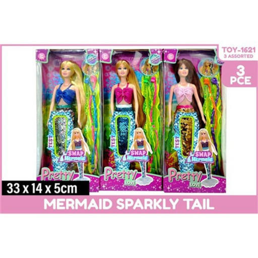 Ronis Mermaid Sparkly Tail 30cm 3 Asstd