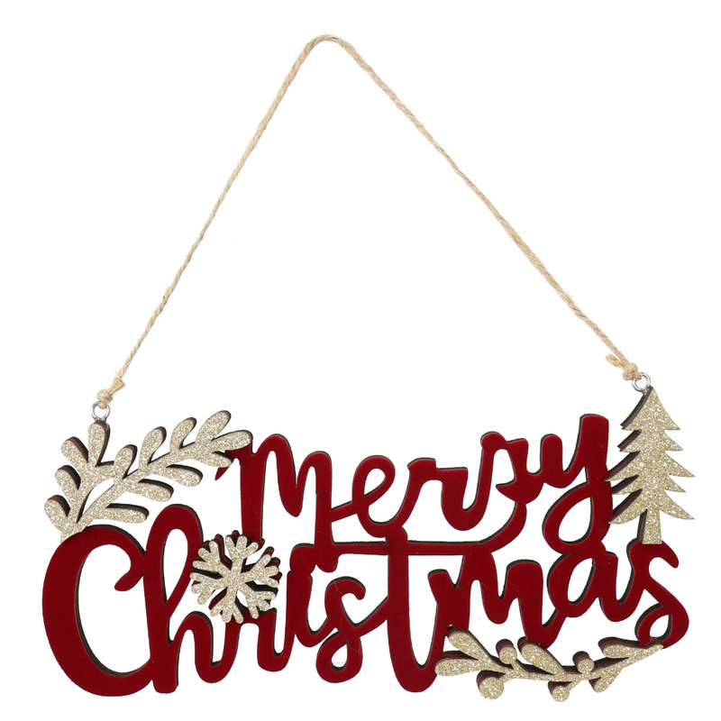 Merry Christmas Leaf Sign Assorted – festive assorted wall signs with Merry Christmas message and leaf accents