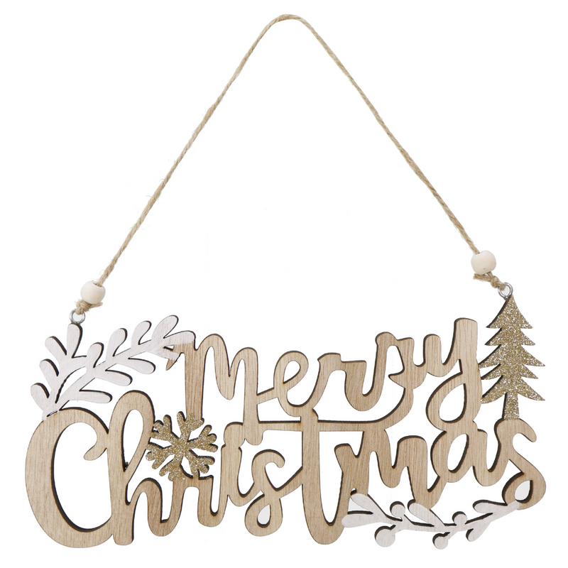 Merry Christmas Leaf Sign Assorted – festive assorted wall signs with Merry Christmas message and leaf accents