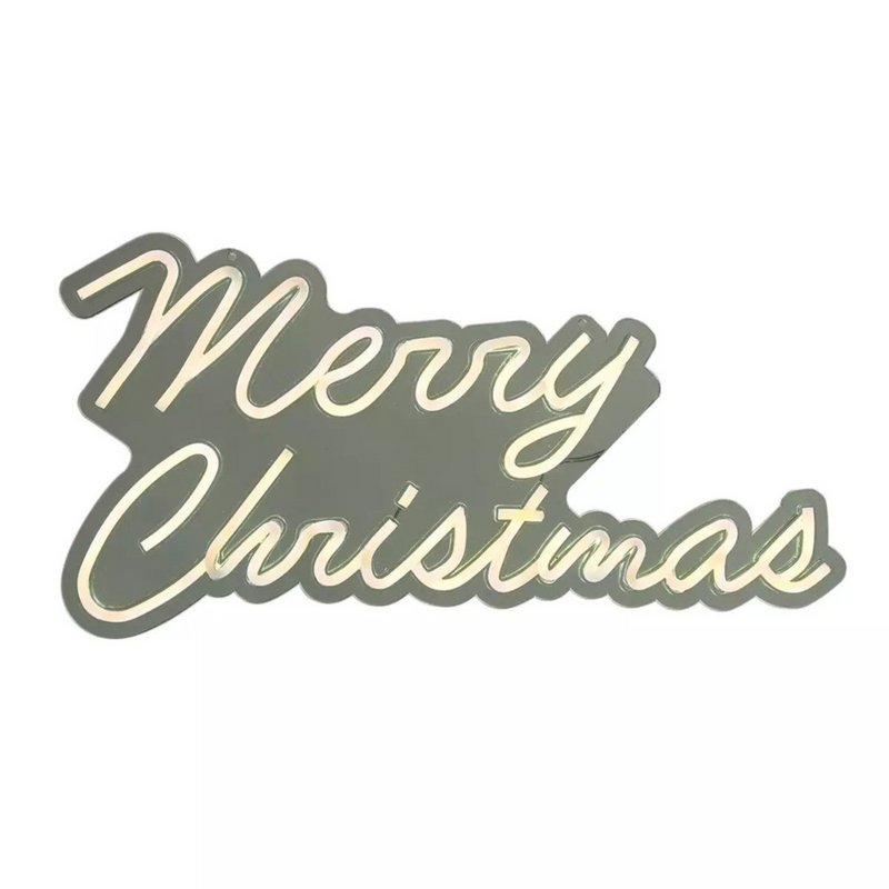 Merry Christmas Neon Sign Warm White 50cm – festive LED neon-style wall or window decoration