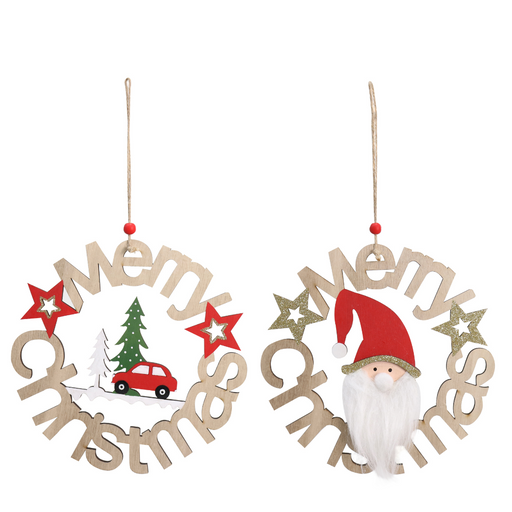 Ronis Merry Christmas Wreath Plaque 18cm Assorted