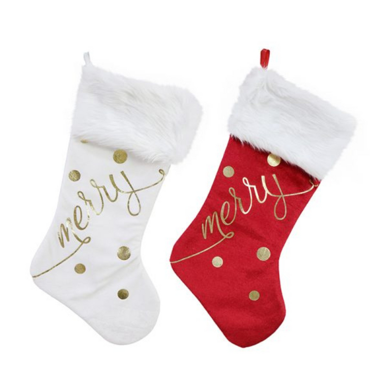 Ronis Merry Stocking Gold Foil 53cm Assorted