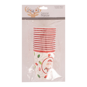Merry and Bright disposable paper cups 9oz, 12 pack, with festive Christmas design