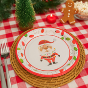Festive Merry and Bright paper plates 18cm, 12 pack for Christmas parties