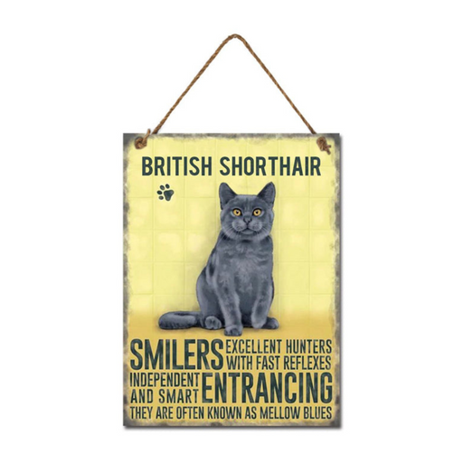 Ronis Metal British Shorthair Cat Wall Hanging 20x27cm