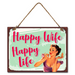 Ronis Metal Happy Wife Wall Hanging 20x15cm
