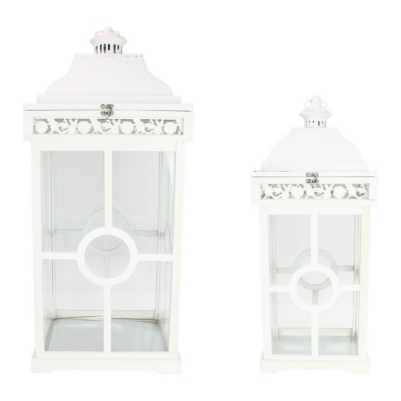 Ronis Metal Lanterns Set of 2 White