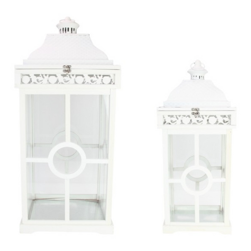 Ronis Metal Lanterns Set of 2 White