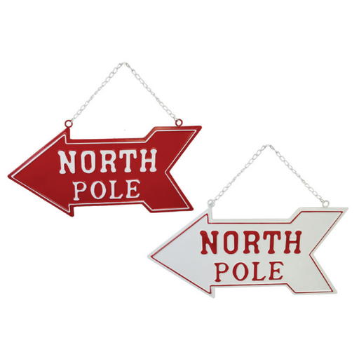 Ronis Metal North Pole Wall Sign 2 Asstd