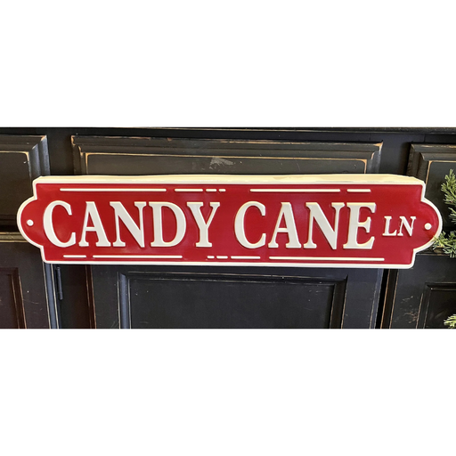 Ronis Metal Candy Cane Lane Sign