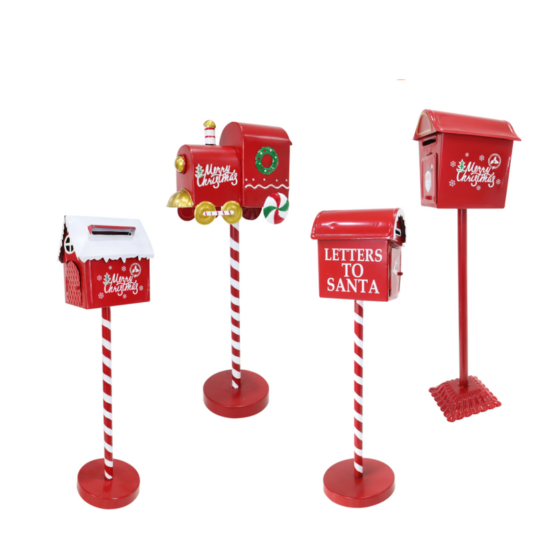 Metal Candy Cane Letterbox 50cm Assorted Christmas Decoration