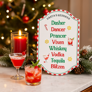 Metal Drinks Christmas Sign – Festive vintage-style metal wall décor with holiday drink theme