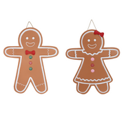 Metal Hanging Gingerbread Balcony Sign Assorted Christmas Decoration