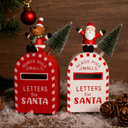 Vintage-style metal post box ornament for Christmas tree 6.5x3.7x14cm