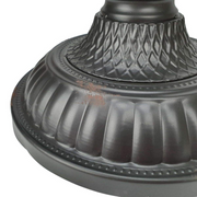 Black metal table clock with rotary gear design, 54cm tall