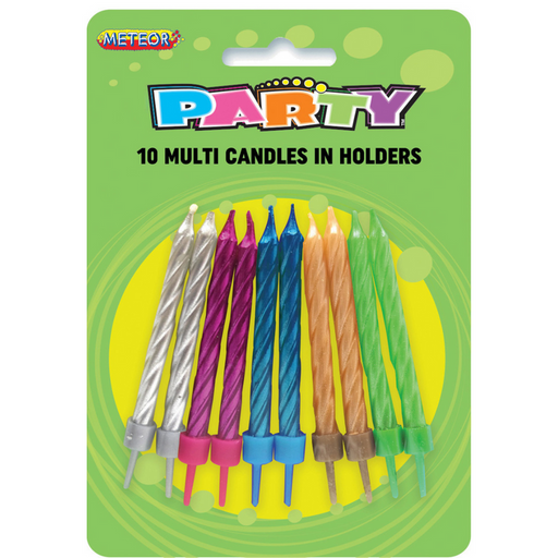 Ronis Metallic Candles in Holders 10pk