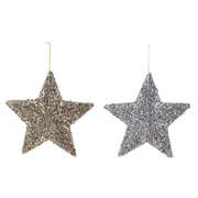 Ronis Metallic Glitter Hanging Star 30cm Assorted